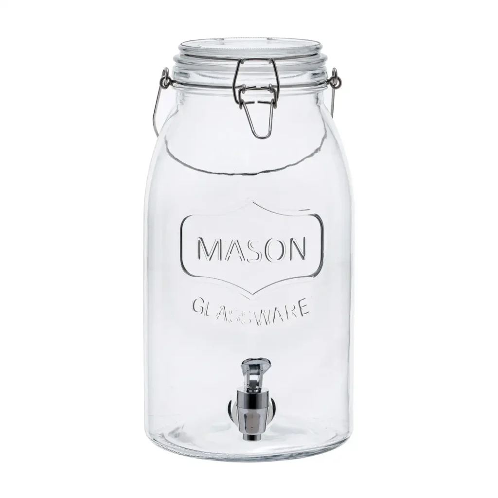 Mainstays Clear Glass Mason Sun Tea Beverage Dispenser Jar