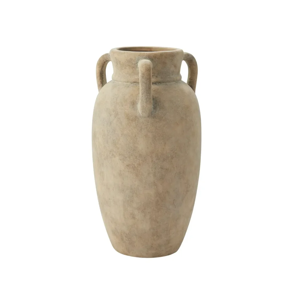 My Texas House 12_ Taupe Solid Handled Ceramic Vase