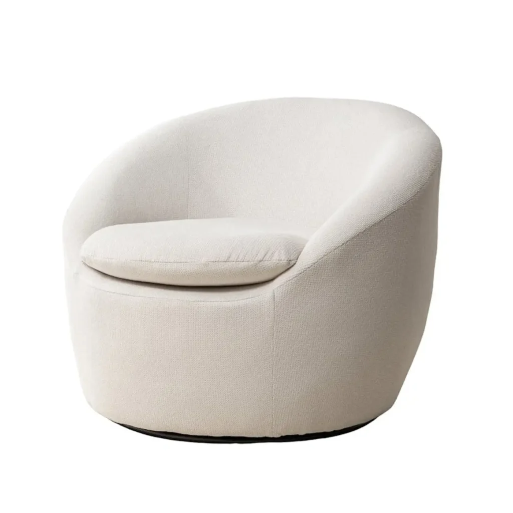 Roundhill Furniture Winnie Modern Barrel Chair, 360° Swivel